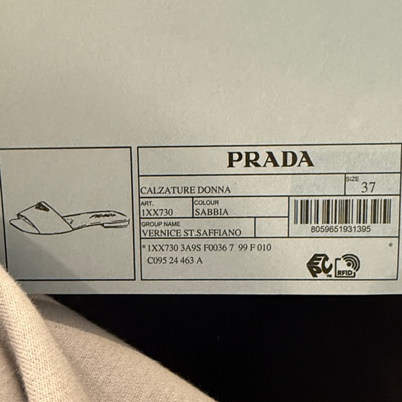 Prada Women’s Beige Patent Leather Slide - Picture 10 of 12